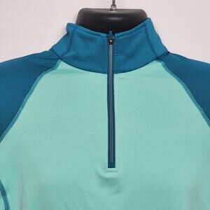 Spyder Activewear 1/4 Zip Pullover Track Jacket Women's Large Teal Blue Thailand